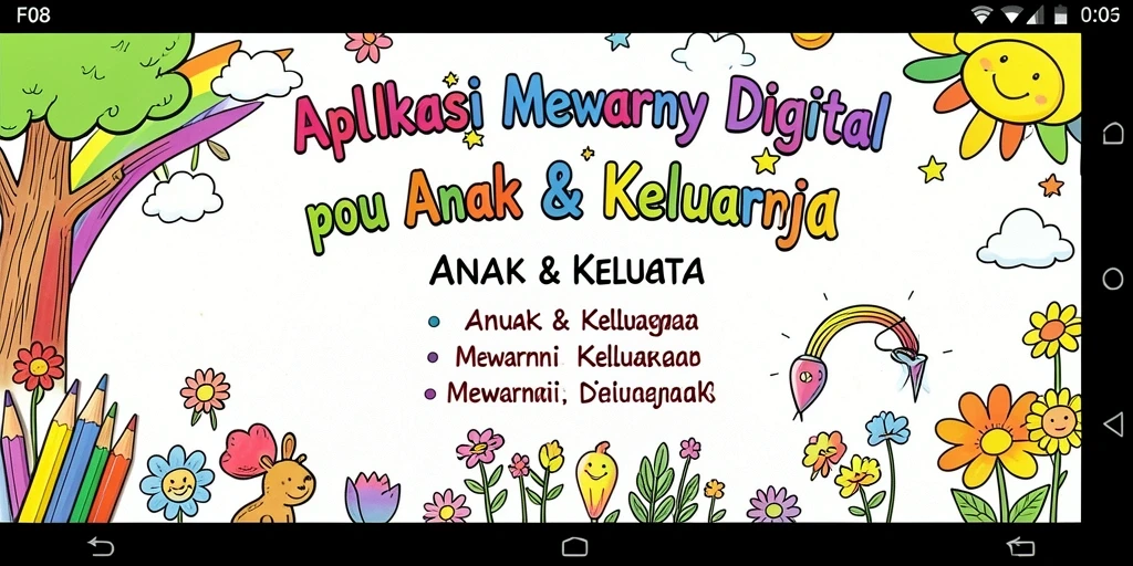 Tampilan antarmuka aplikasi F08 saat mewarnai gambar.