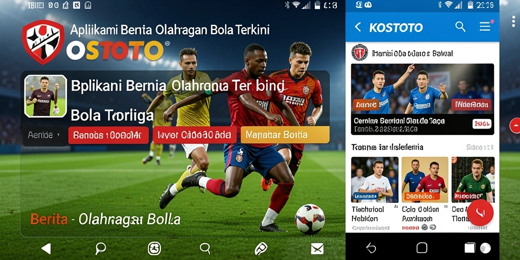 Tampilan antarmuka KOSTOTO untuk berita olahraga bola.