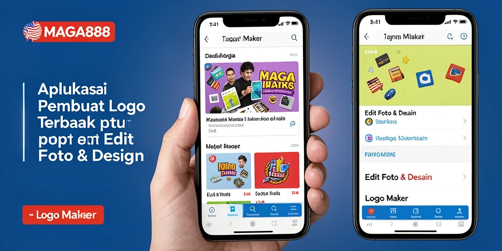 Tampilan antarmuka MAGA888 yang intuitif dan stylish untuk pembuatan logo.