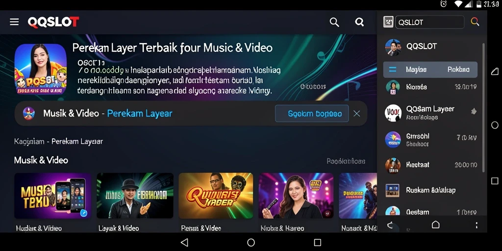 Tampilan antarmuka aplikasi QQSLOT untuk perekaman layar yang intuitif.