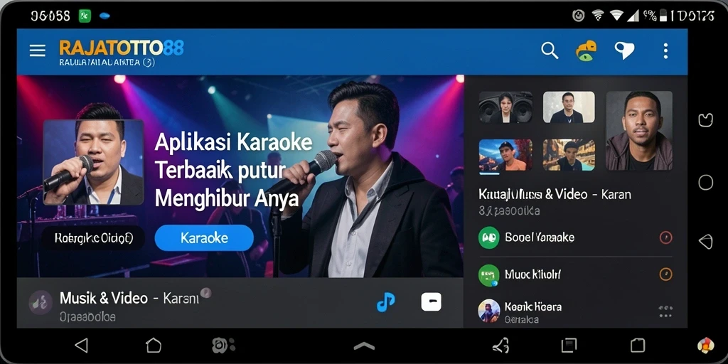 Tampilan intuitif dan mudah dipahami dari aplikasi Karaoke RAJATOTO88.