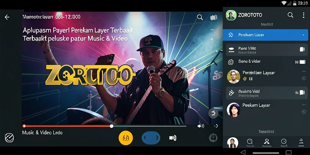 Antarmuka ZOROTOTO untuk merekam layar yang sederhana dan efektif.