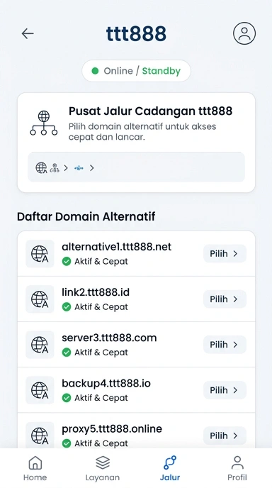 Tampilan link alternatif ttt888